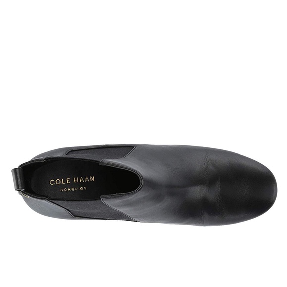 Cole Haan Nitasha Black Leather Heeled Chelsea Bootie Fashion Boot Block Heel - Picture 5 of 11